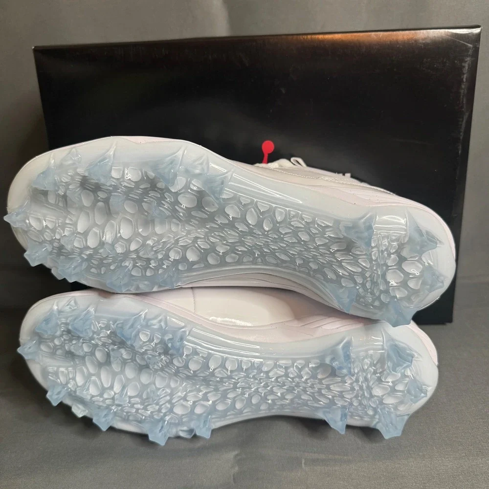 Jordan 11 Retro Mid Football Cleats Mens 9.5 White Legend Blue HM7322-104 NIB